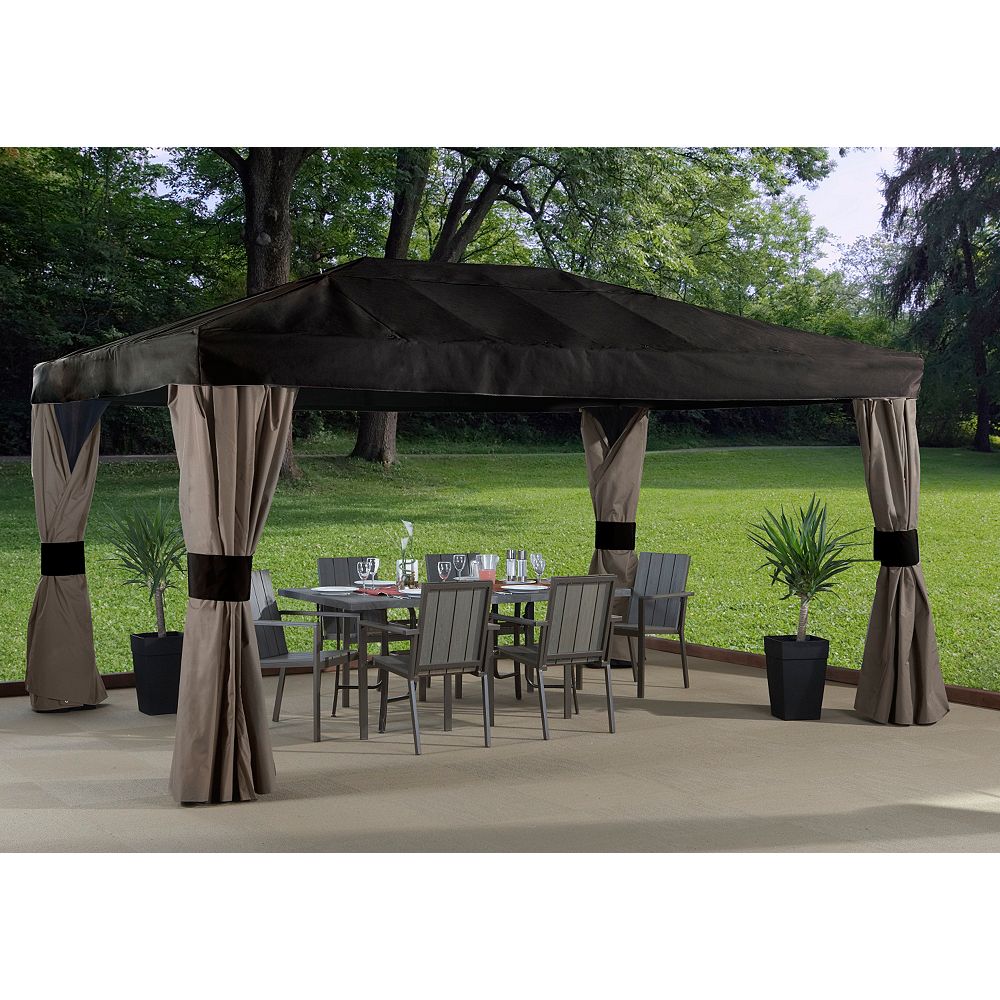 Sojag Maya 10 ft. x 12 ft. Sun Shelter with Mosquito Netting in Brown