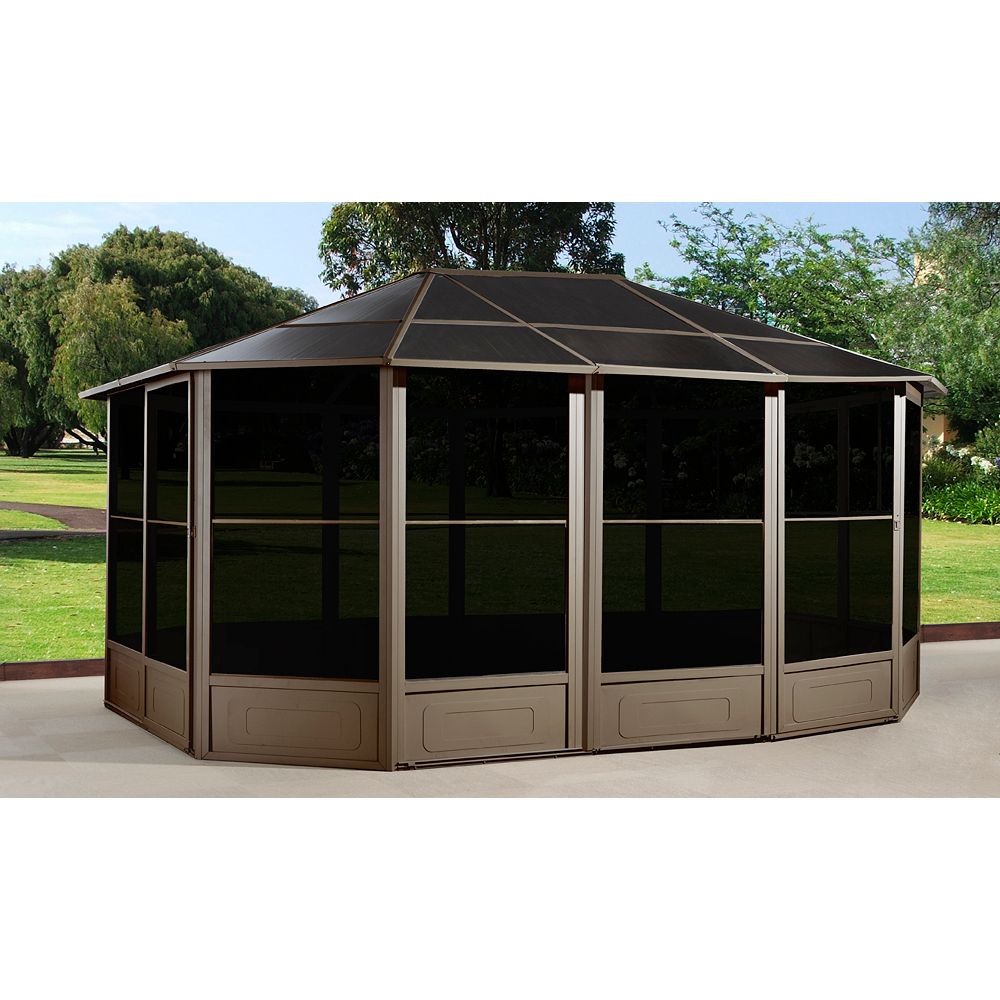 Sojag Korado 12 ft. x 15 ft. Octogonal Solarium with 2 Sliding Doors in ...