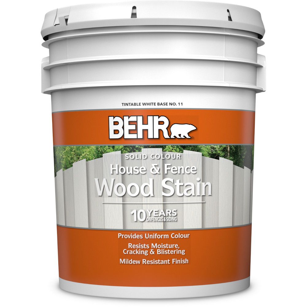 BEHR House Fence Solid Colour Wood Stain Tintable White No 11 18   P 1000739760 