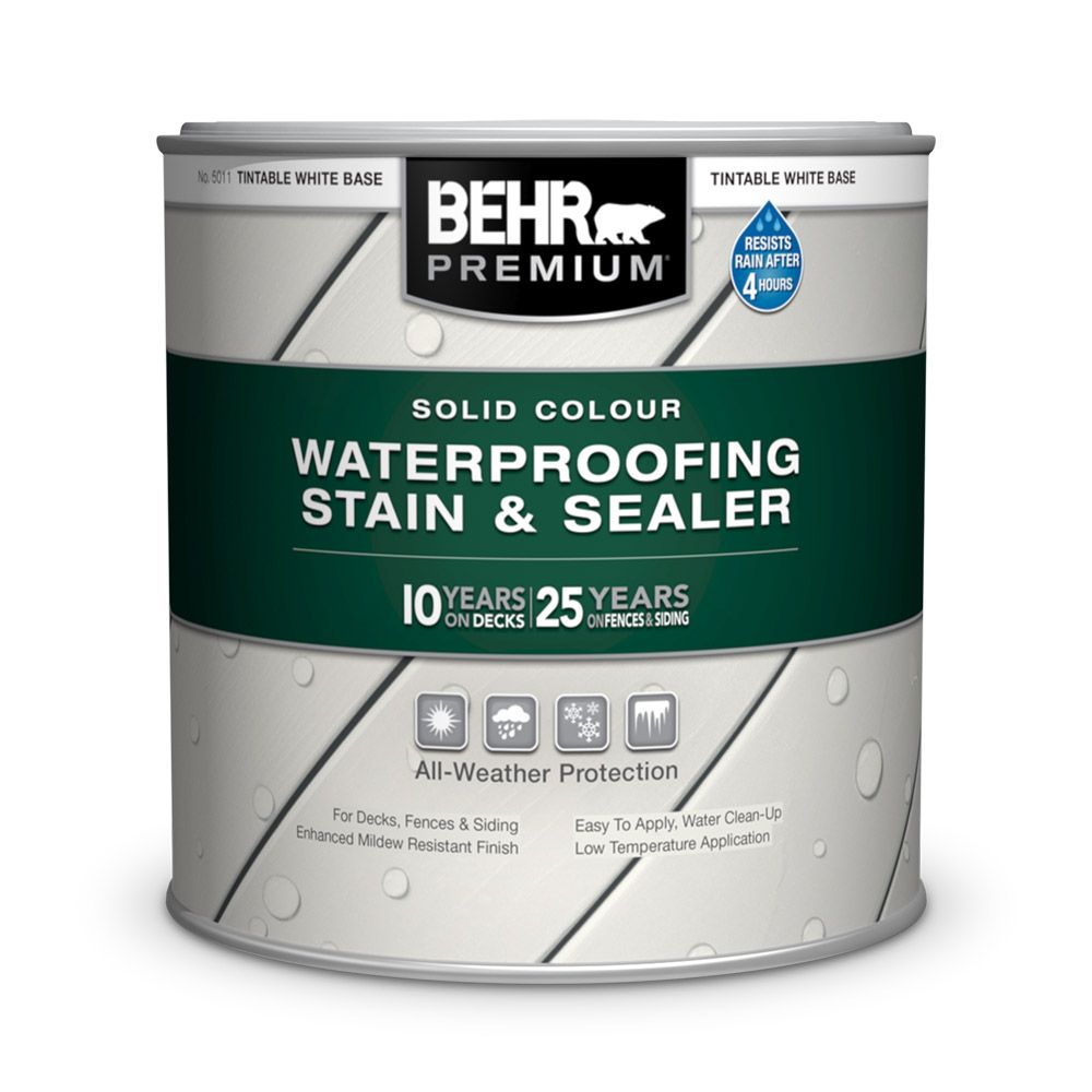 Behr Premium Solid Colour Waterproofing Stain Sealer Tintable White   P 1000739766 