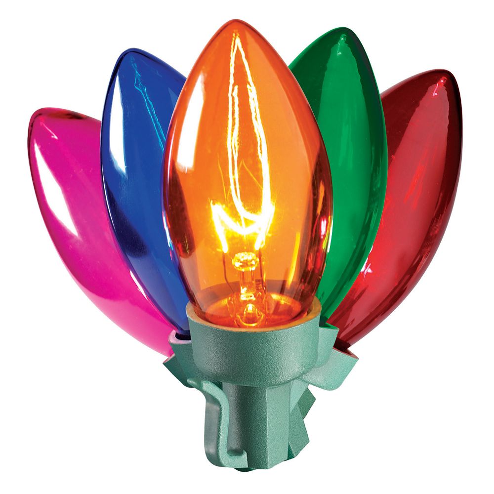 Home Accents Multi-Colour & Clear C9 Replacement Christmas Light Bulb ...