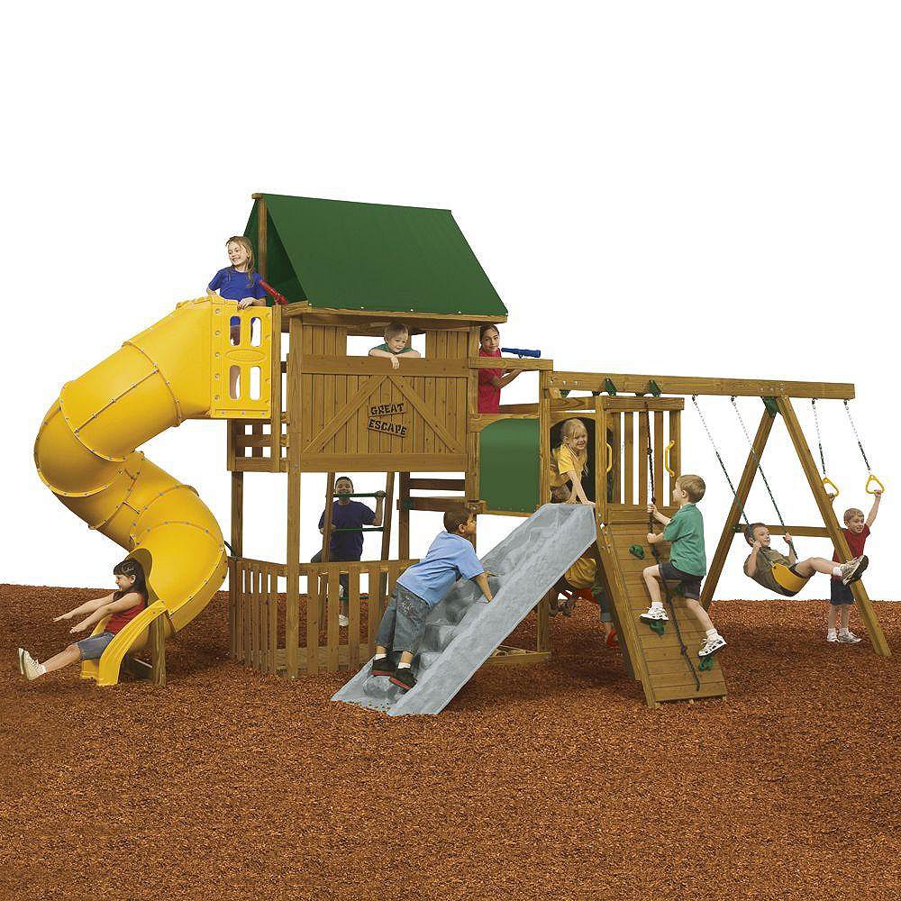 Playstar Great Escape Ready to Assemble Gold Playset The Home Depot