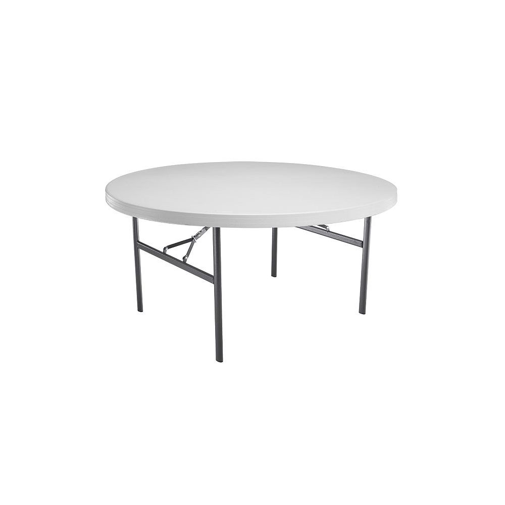 Lifetime Table ronde commerciale pliante de 150 cm - granite blanc ...