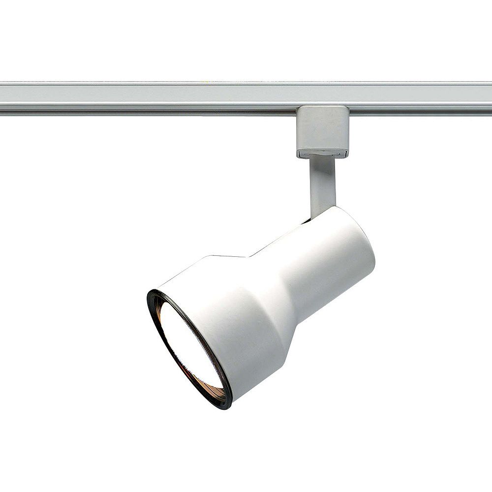 Glomar 1 Light R30 Track Head Step Cylinder Finished In White The Home Depot Canada