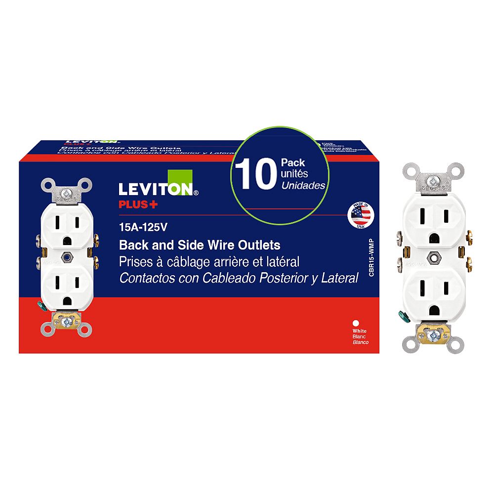 Leviton Heavy Duty Duplex Receptacle, 15A in White (10Pack) The Home
