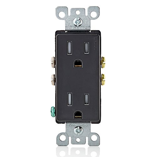 Leviton Decora Tamper Resistant Receptacle 15A, in Black