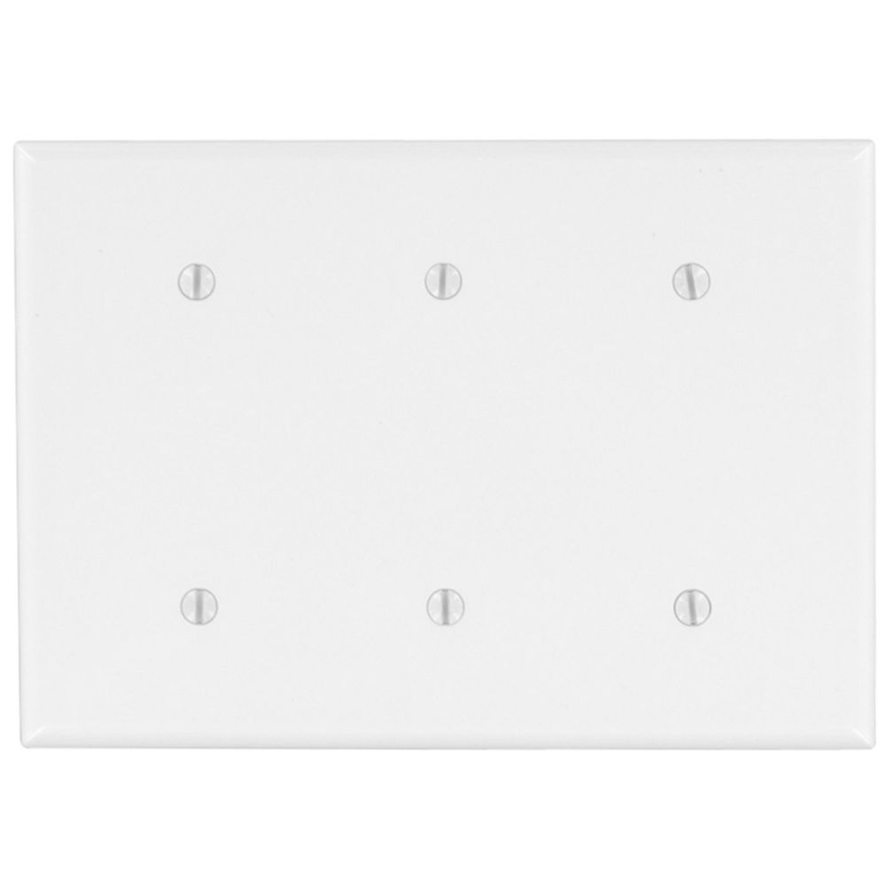 Leviton 3 Gang Midway Nylon Blank Wall Plate In White The Home Depot Canada 8455