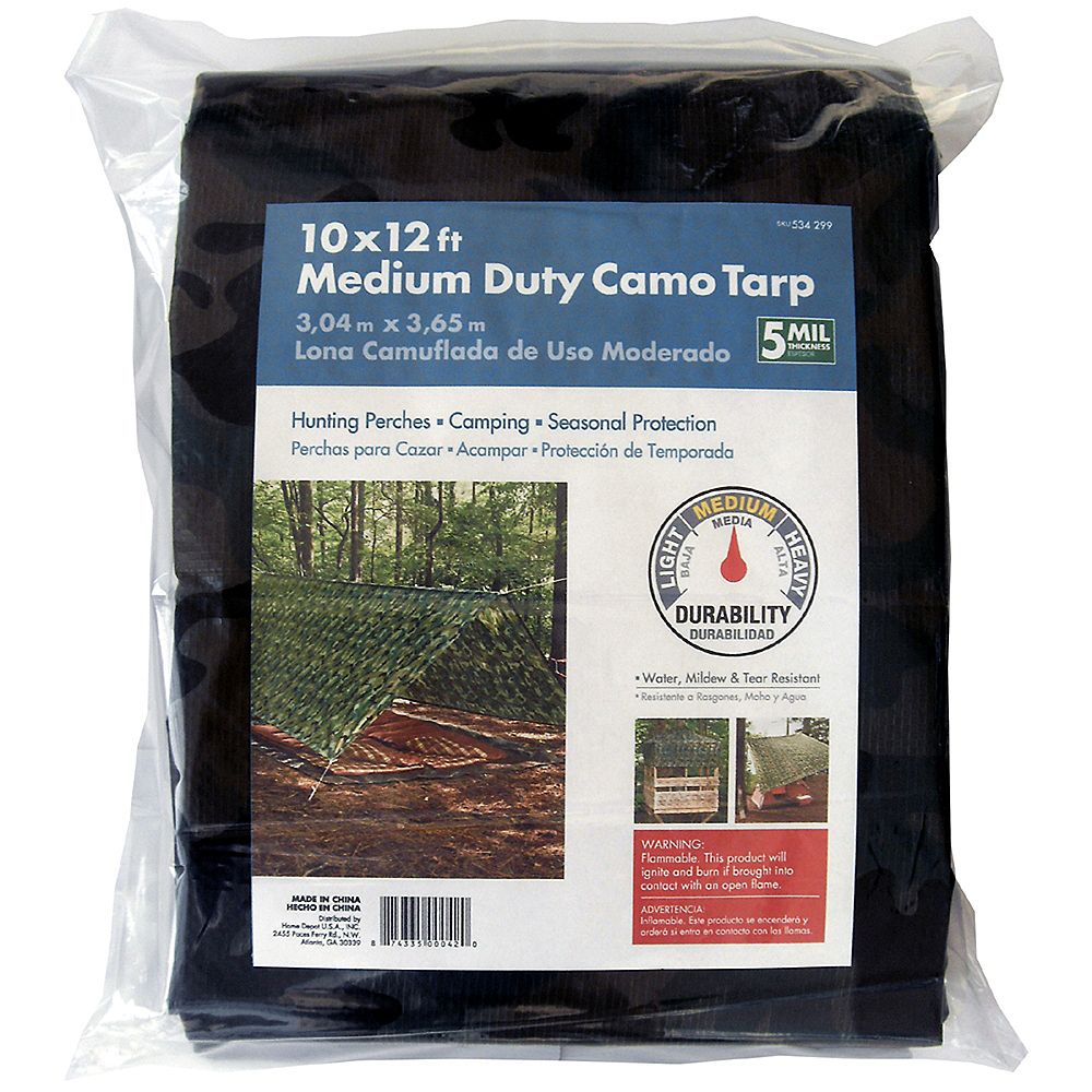 HDX 10x12ft Medium Duty Camo Tarp | The Home Depot Canada