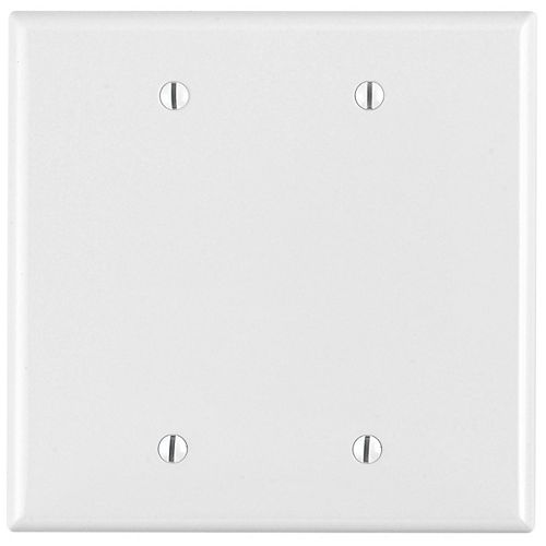 2-Gang Midway Nylon Blank Wallplate, in White