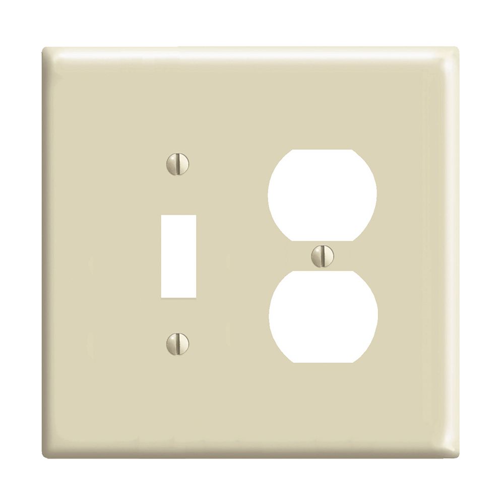 Leviton 2 Gang Midway Nylon Combination Wall Plate For 1 Toggle Switch 1 Duplex Receptac The Home Depot Canada