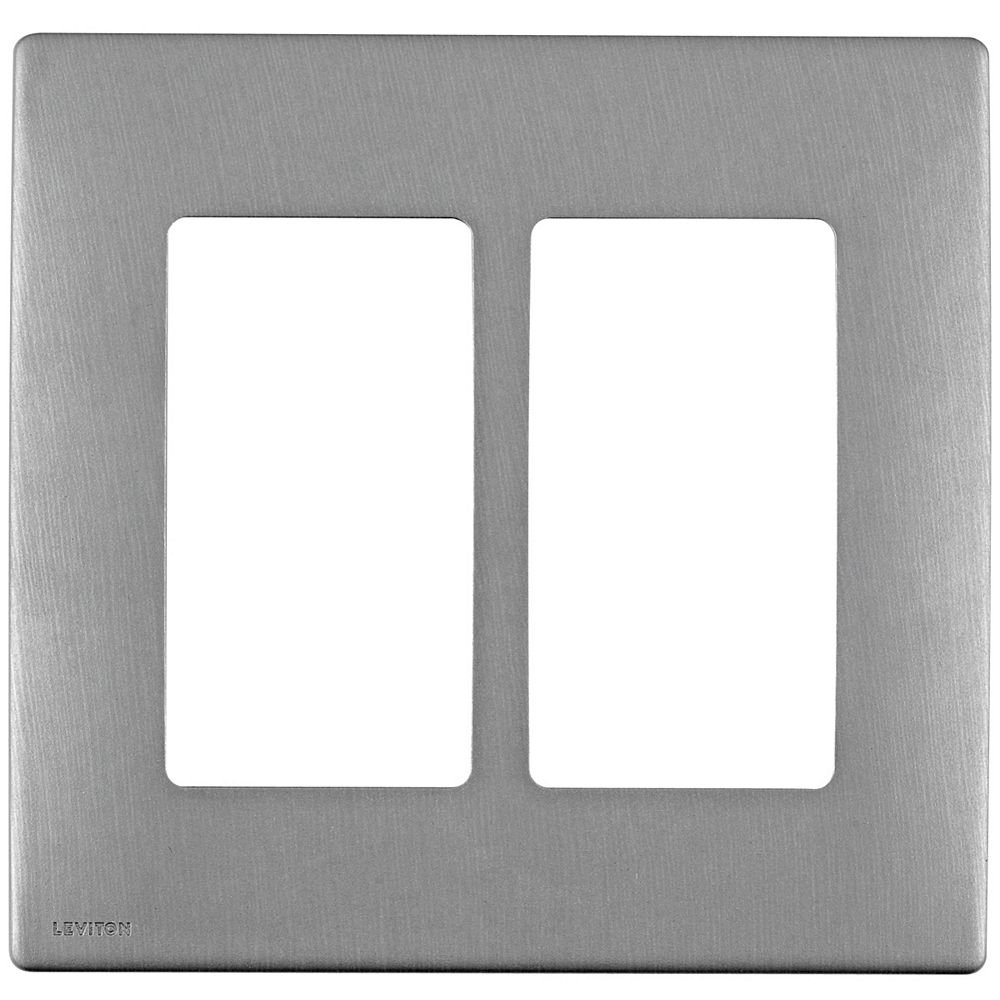 Leviton Leviton Renu 2Gang Screwless SnapOn wall plate REWM2STS, in