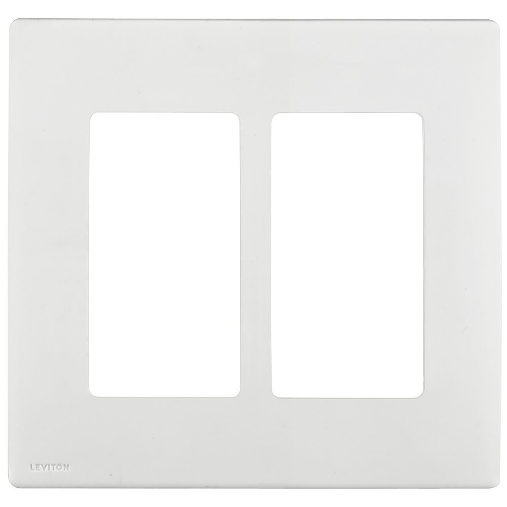 Leviton 2Gang Screwless Wallplate in White The Home Depot Canada