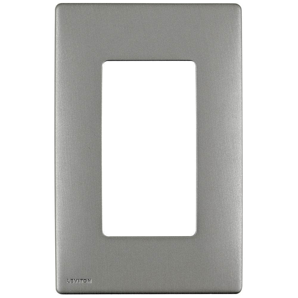 Leviton 1Gang Screwless Wallplate in Stainless Steel The Home Depot