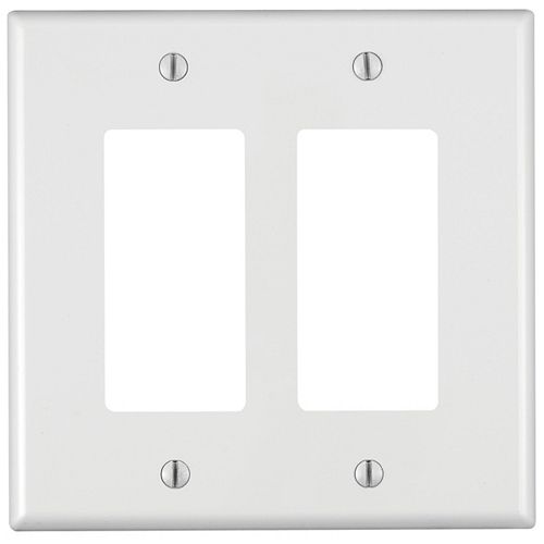 Decora 2-Gang Midway Nylon Wallplate, in White