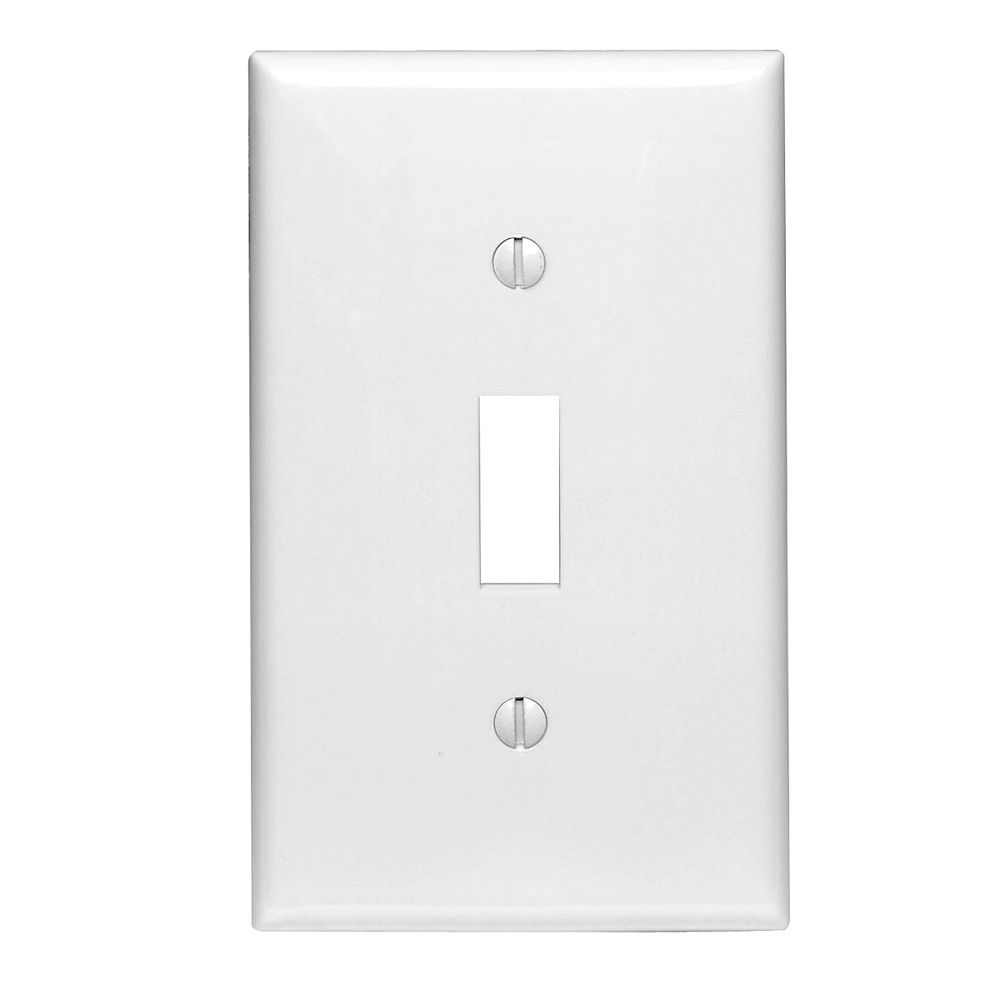 Leviton 1-Gang Midway Nylon Toggle Switch wall plate, in White | The ...