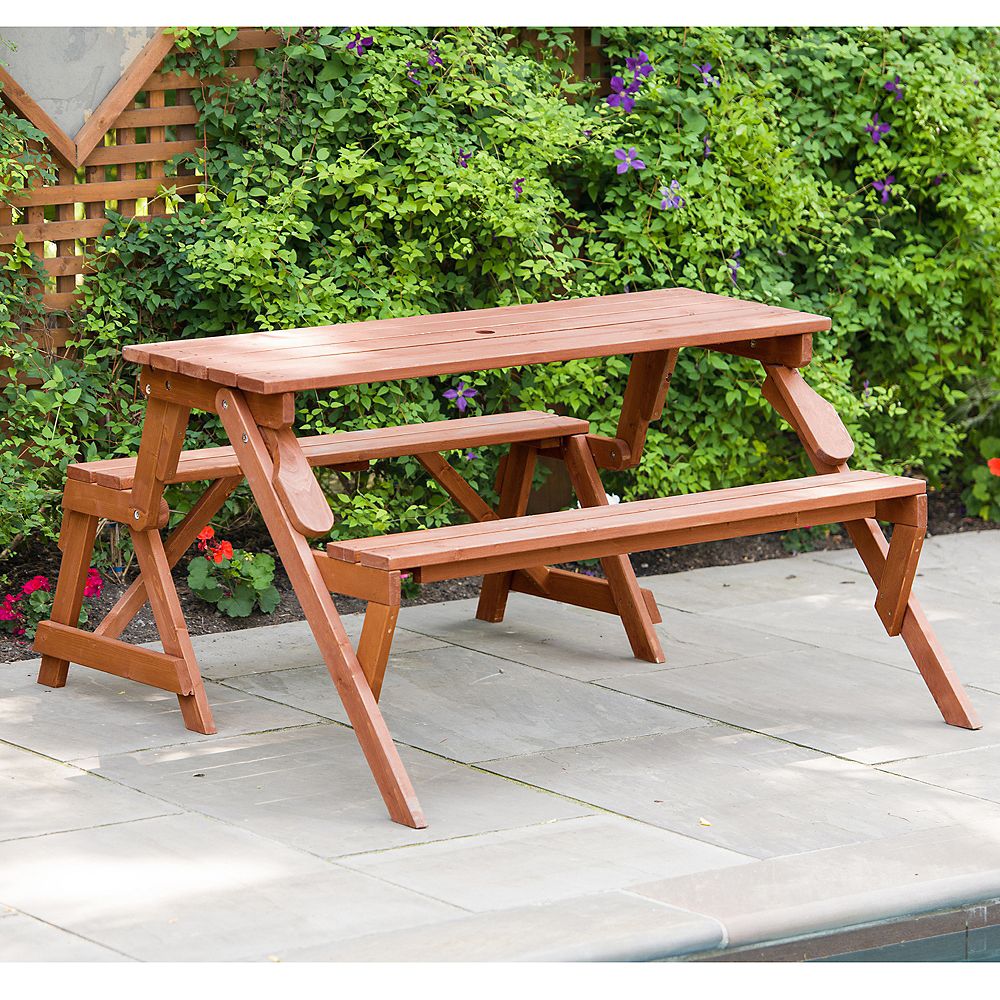 Leisure Season Folding Picnic Table And Bench The Home Depot Canada