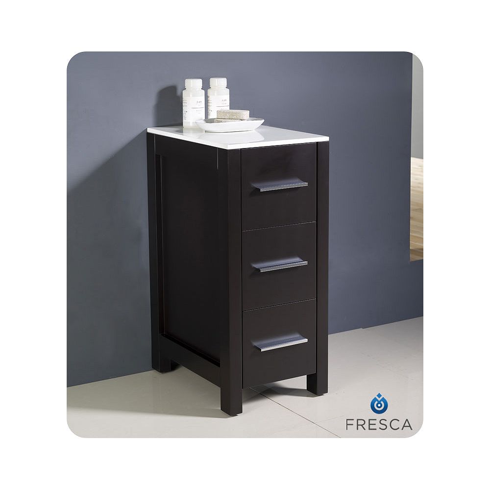 Fresca Torino 12 Inch Espresso Bathroom Linen Side The Home