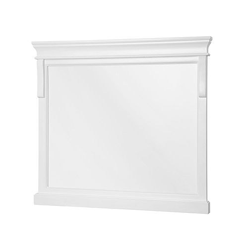 Naples 36-inch x 32-inch Framed Wall Mirror in White