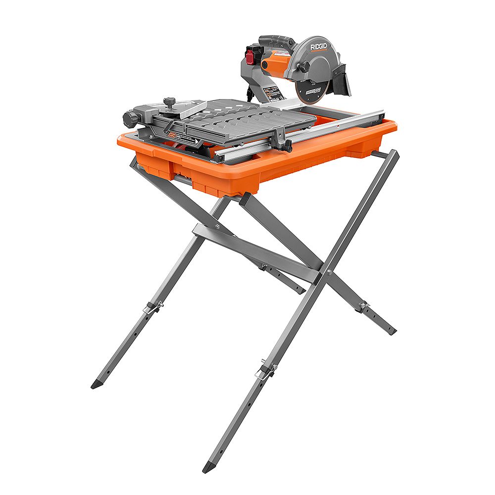Ridgid 9 Amp 7 Inch Portable Wet Tile Saw With Stand The Home Depot Canada