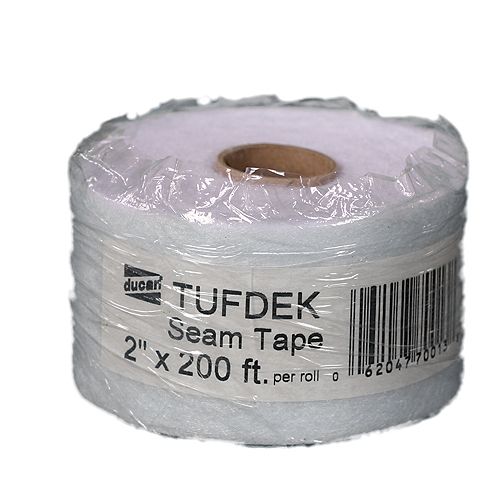 Tufdek Seam Tape, used with the Tufdek Filler to provide a bridge on the seams and for the transition from flashing to deck surface.