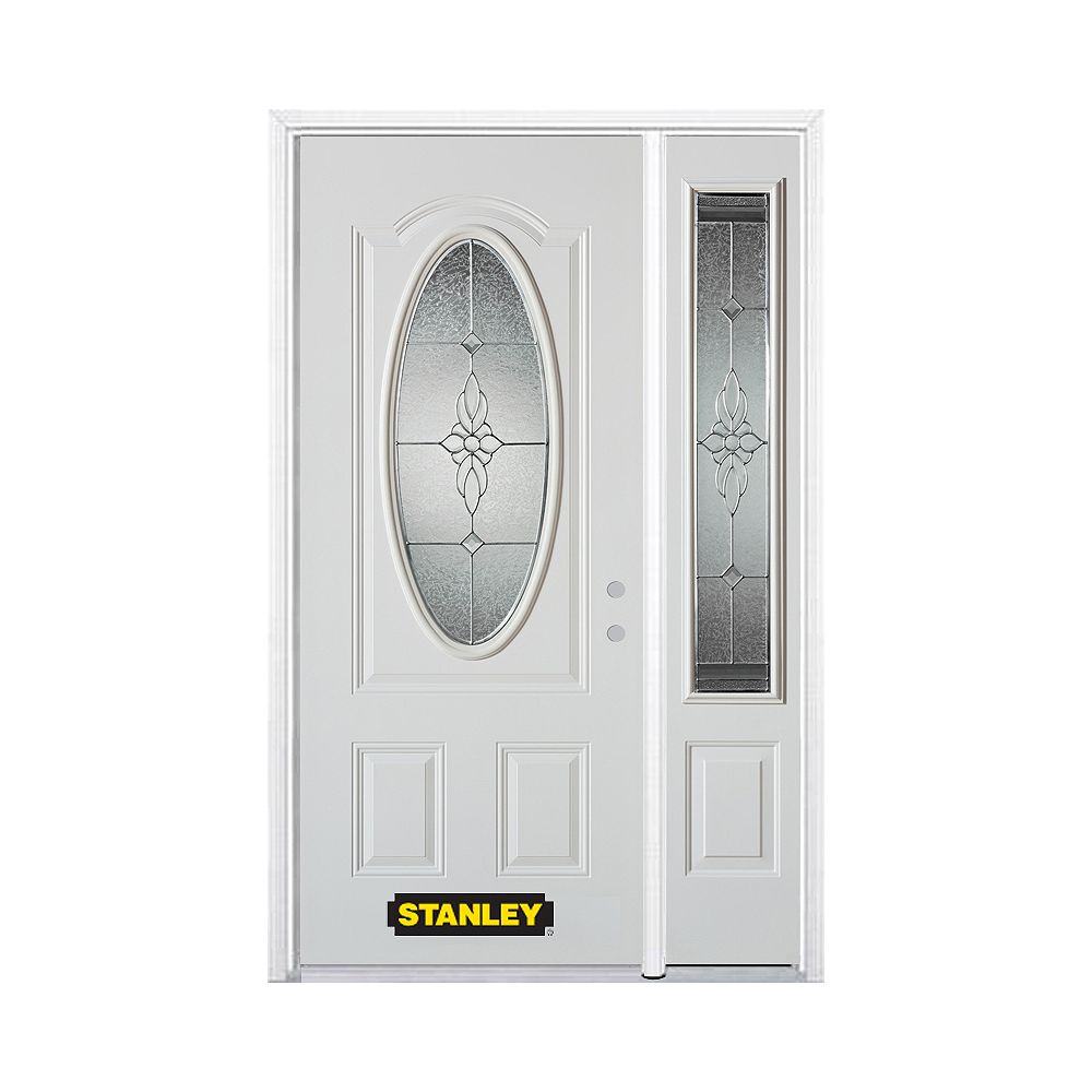 STANLEY Doors 48.25 inch x 82.375 inch Victoria Brass 3/4 Oval Lite 2