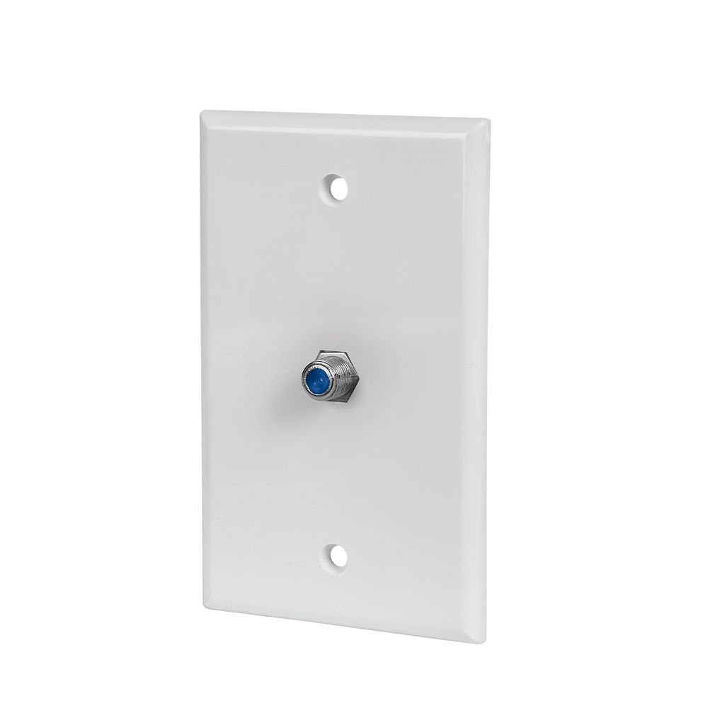 Commercial Electric Coax Wall Plate White (5Pack) The Home Depot