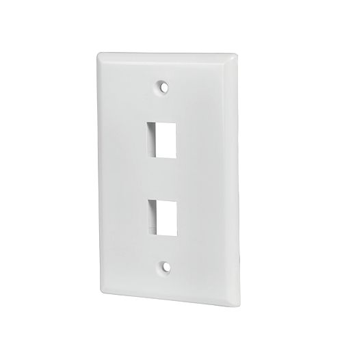 2-Port Wall Plate in White