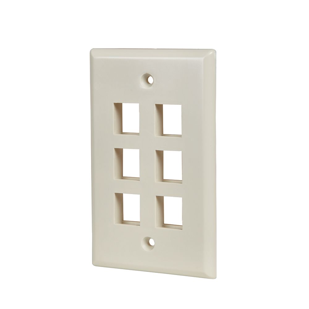 Commercial Electric 6Port Wall Plate Lite Almond The Home Depot Canada