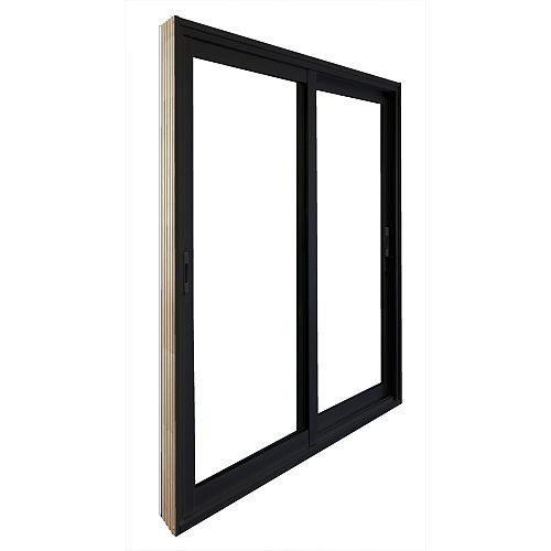 STANLEY Doors 59.75 inch x 79.75 inch Clear LowE Argon Painted Black Double Sliding Vinyl Patio Door - ENERGY STAR®