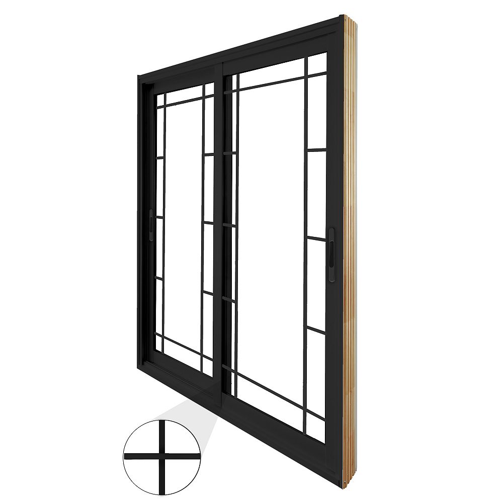 STANLEY Doors 71.75 inch x 79.75 inch Clear LowE Argon Painted Black