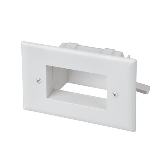 Low Voltage Recessed Cable Plate, White