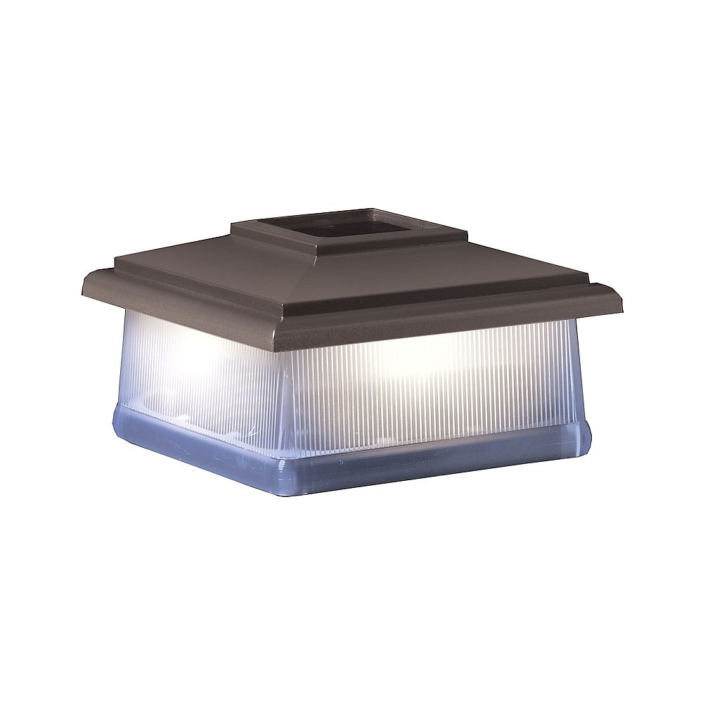 Veranda 5X5 Solar Light Post Cap Bronze The Home Depot Canada
