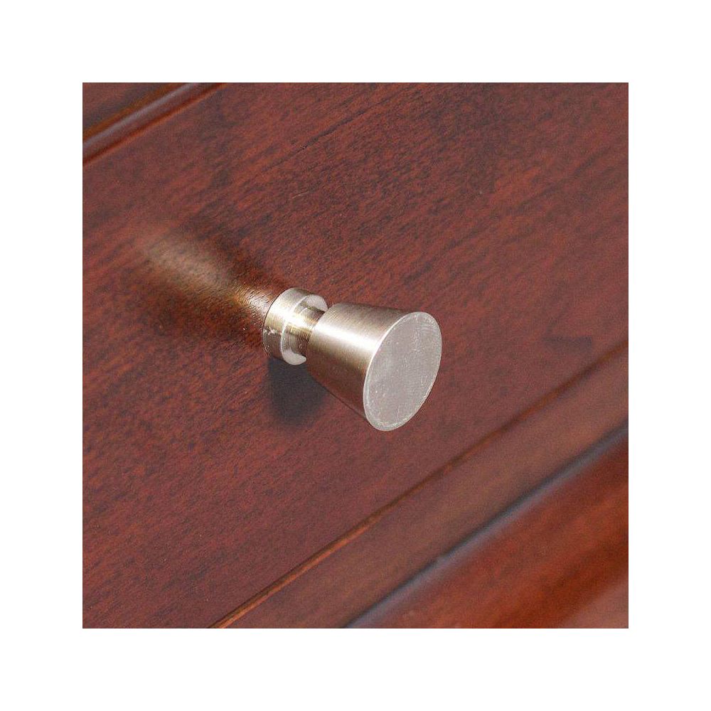 American Imaginations Cone Shaped Brass Round Knob In Brushed Nickel