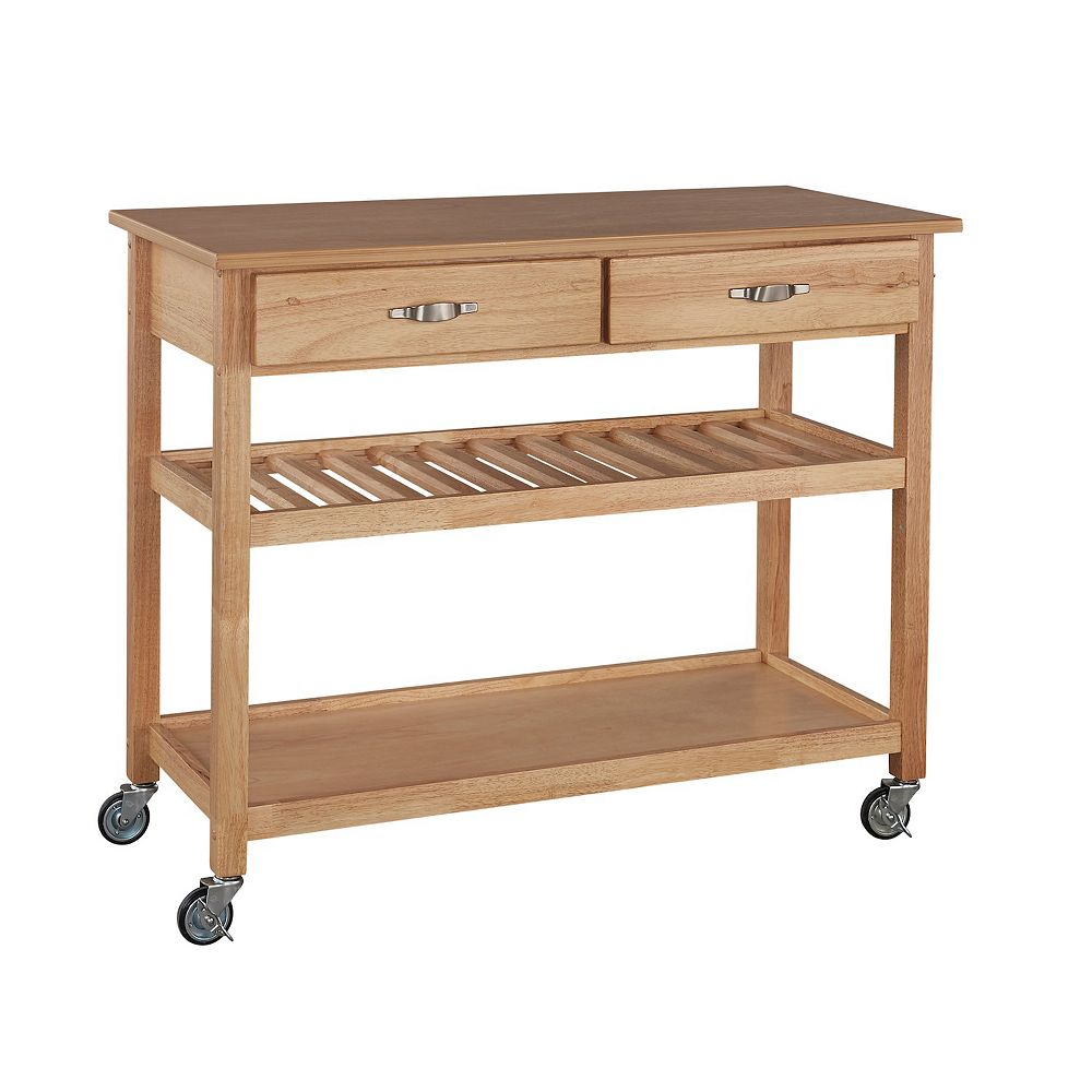 Home Styles Natural Kitchen Cart With Storage The Home Depot Canada