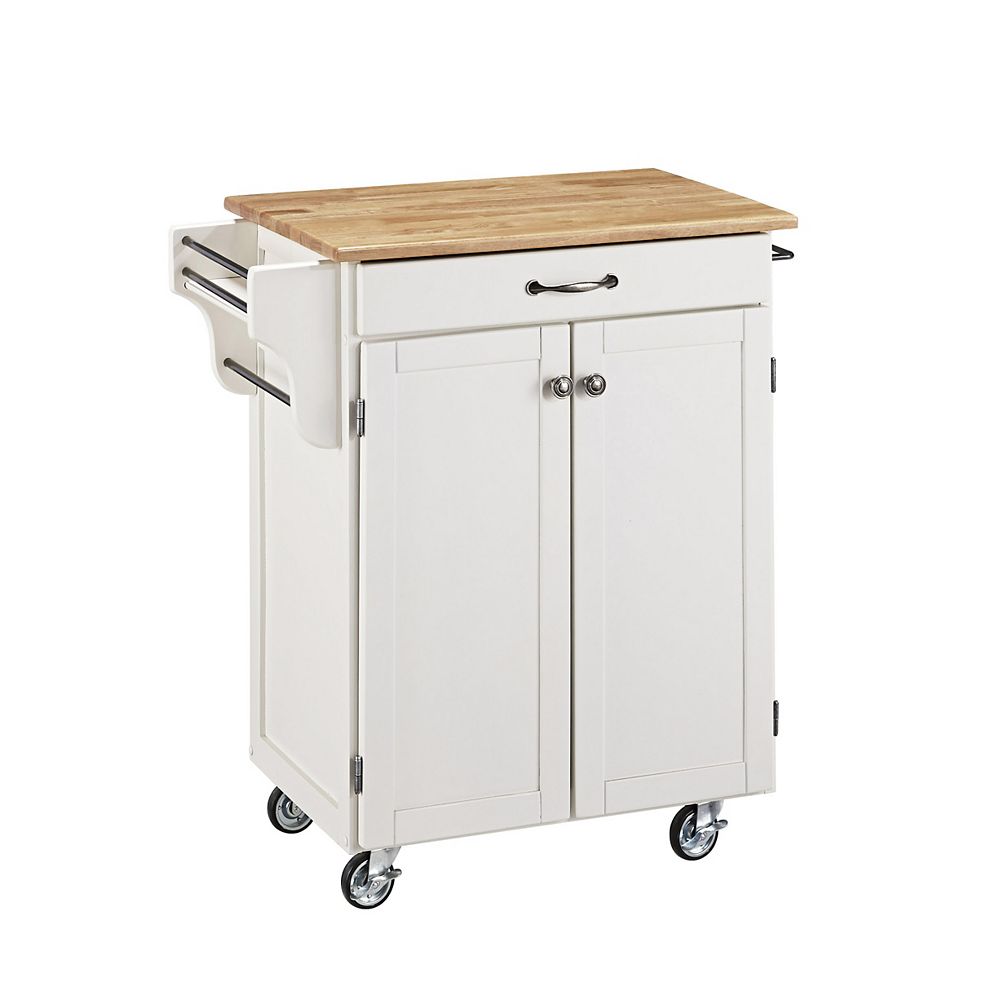 Create A Cart White With Wood Top The Home Depot Canada