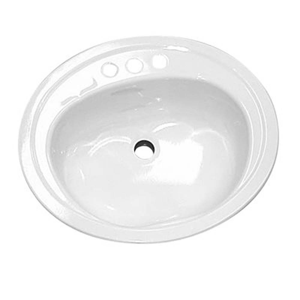 Bootz Industries Azalea SelfRimming Oval Bathroom Sink In White The Home Depot Canada