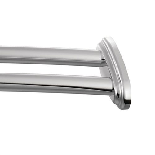 60-Inch Stainless Steel Adjustable Double Curved Shower Rod in Chrome