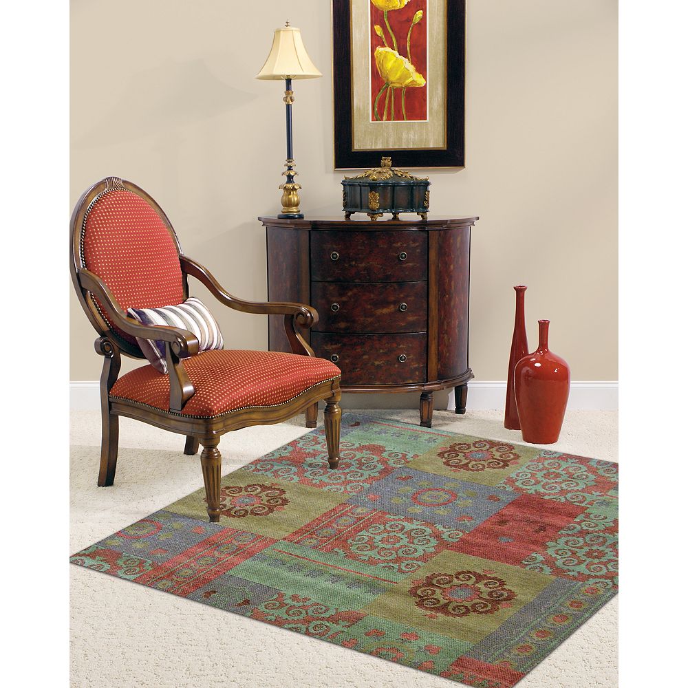 Lanart Rug Gem Gypsy Green 8 ft. x 8 ft. Indoor Contemporary Square