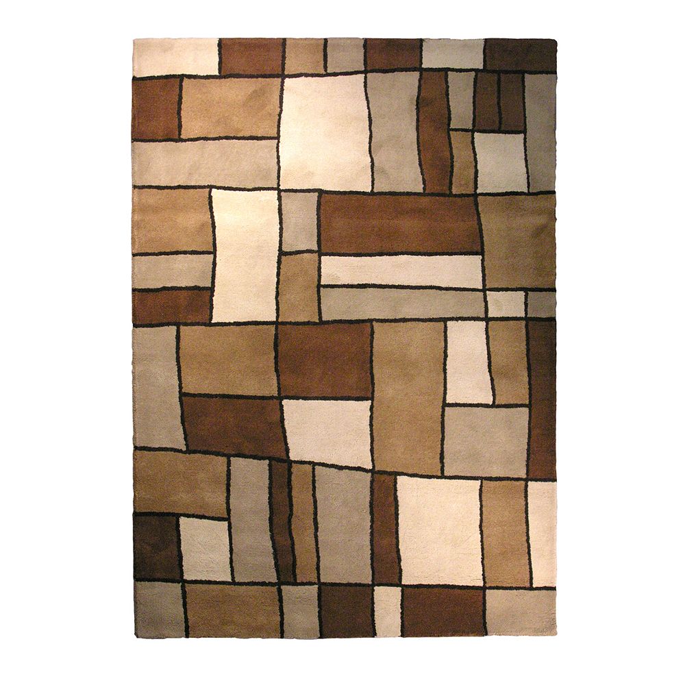 Lanart Rug Picasso Brown 6 ft. x 9 ft. Indoor Contemporary Rectangular