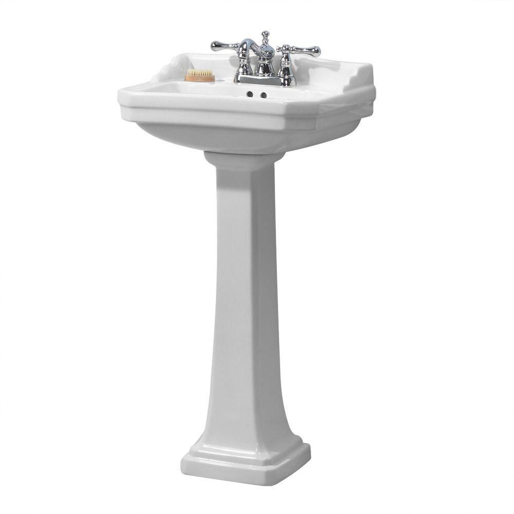 Foremost Series 1920 Vitreous China Bathroom Pedestal Sink Combo In ...