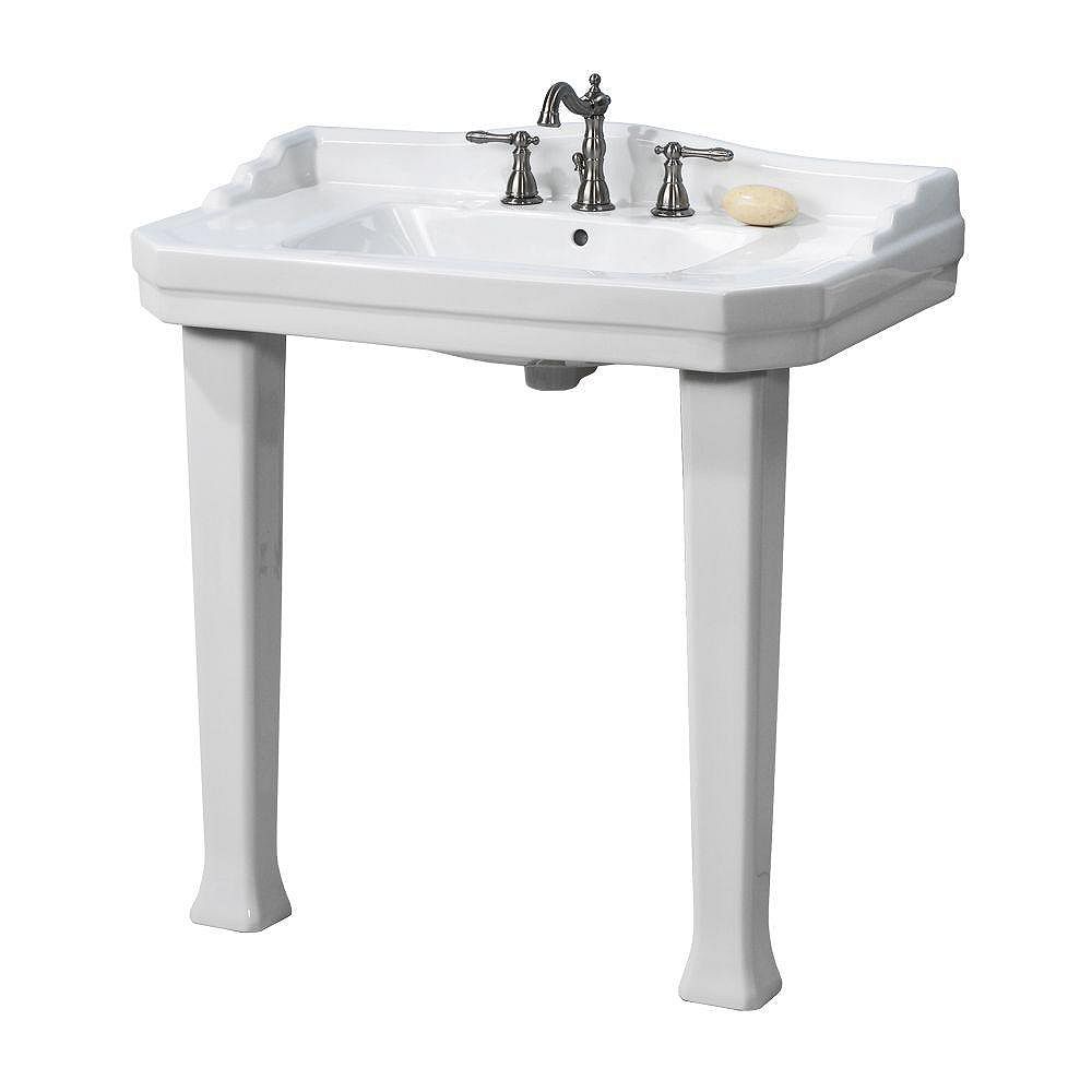 Foremost Series 1900 Bathroom Sink Console And Pedestal Combo In White The Home Depot Canada