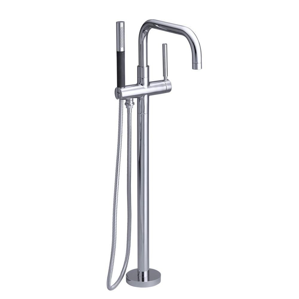 KOHLER Purist Floor Mount Bath Faucet With Handshower The Home Depot   P 1000749132 