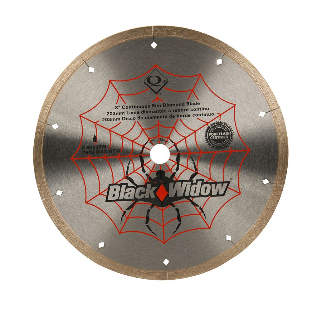 Black Widow 8inch Porcelain, Ceramic, Marble and Granite Wet Cutting Diamond Blade The Home