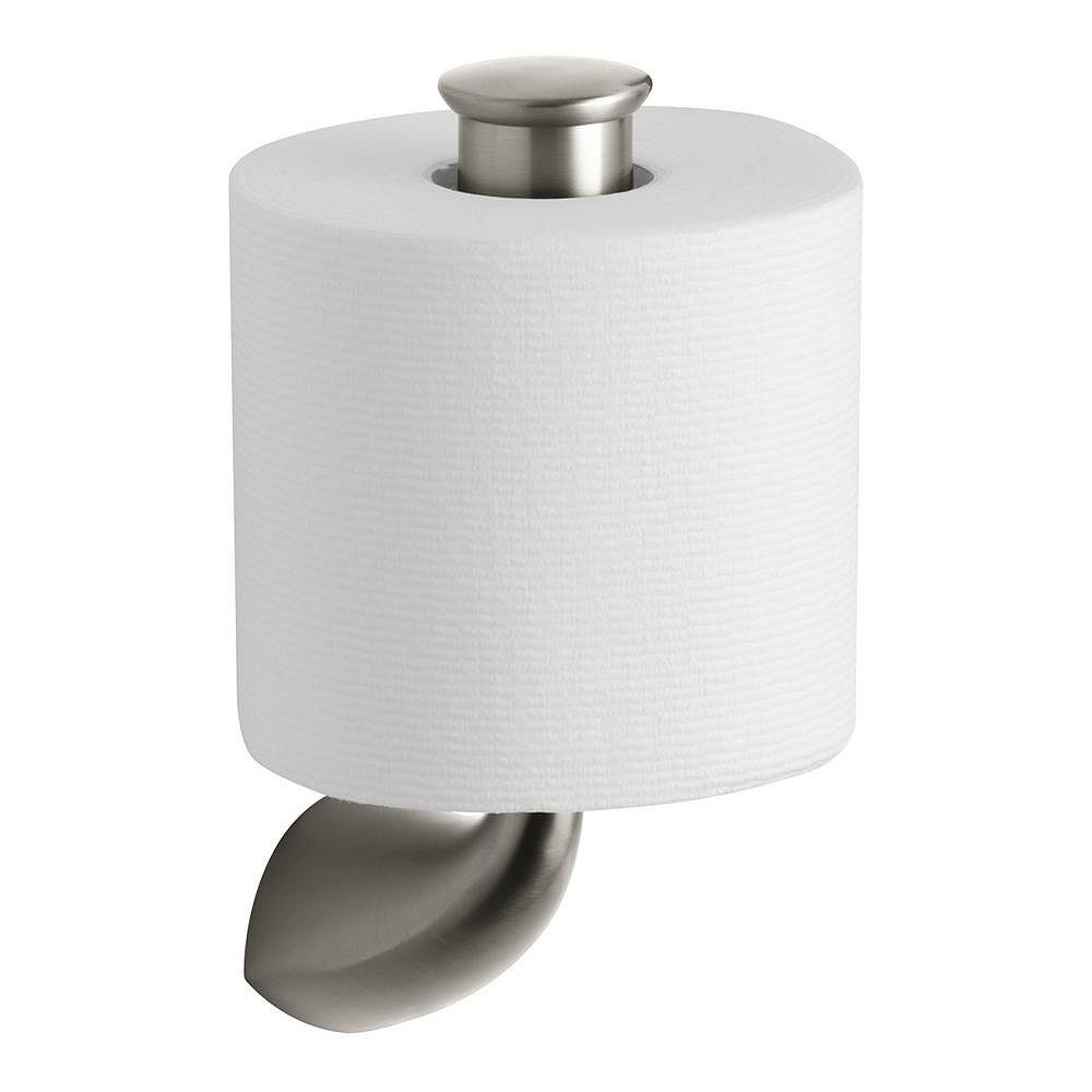 KOHLER Alteo Vertical Single Post Toilet Paper Holder in Vibrant Brushed Nickel | The Home Depot 