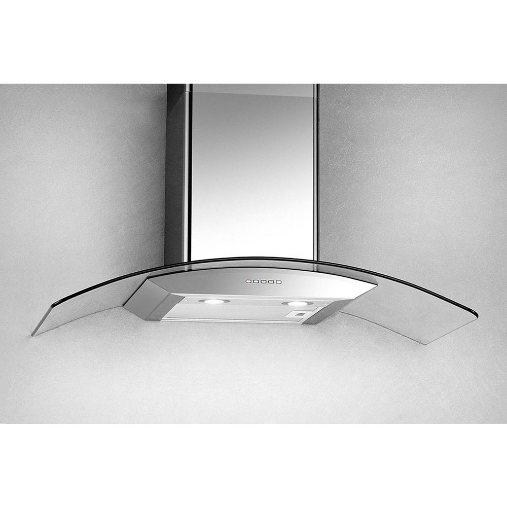Arda 36inch, 500 CFM Curved Glass WallMount Range Hood in Stainless