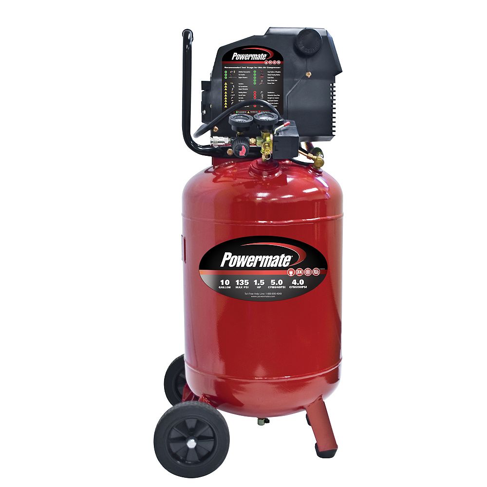 Powermate 10 Gallon Electric Air Compressor with Extra Value Kit The