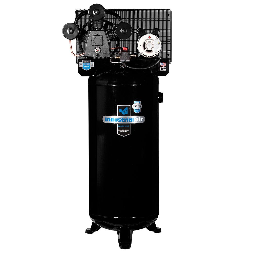 Industrial Air 60 Gallon Stationary Electric Air Compressor with 3Cylinder Pump The Home