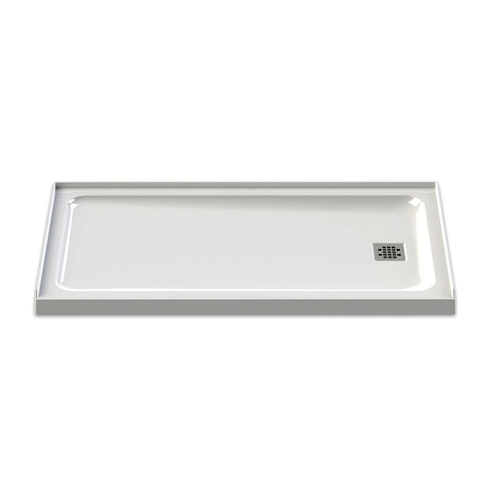 Maax Olympia 60 Inch X 32 Inch Right Drain Shower Base In White The Home Depot Canada