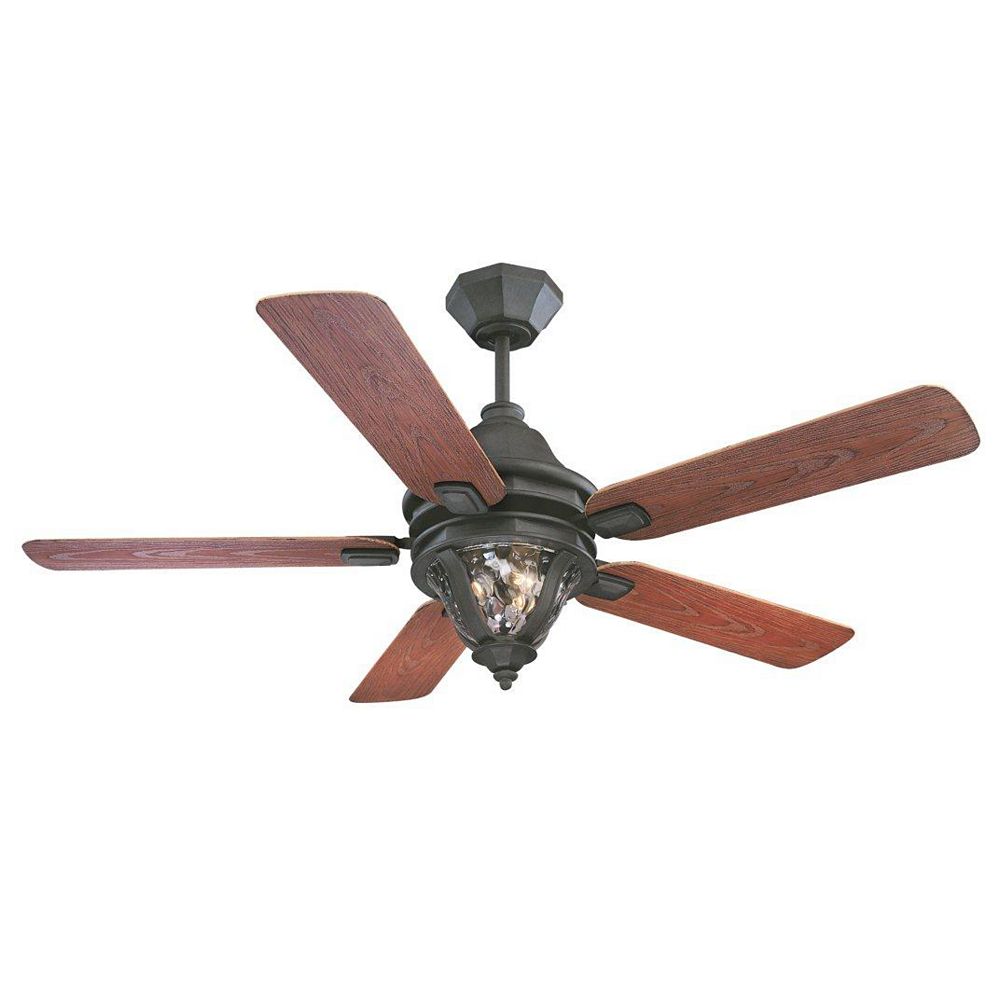 Illumine Satin Collection 52 Outdoor Ceiling Fan The Home Depot