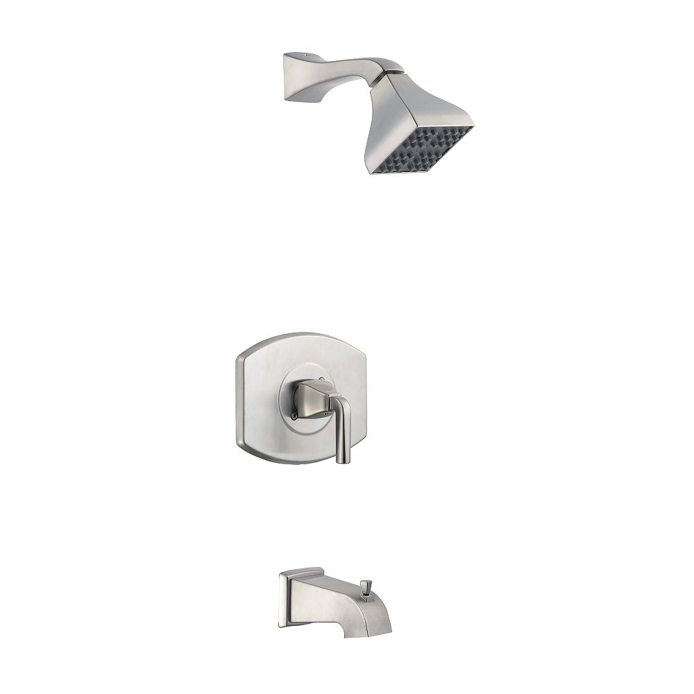 Glacier Bay 12,000 Series SingleHandle Bath/Shower Faucet in Brushed Nickel The Home Depot Canada